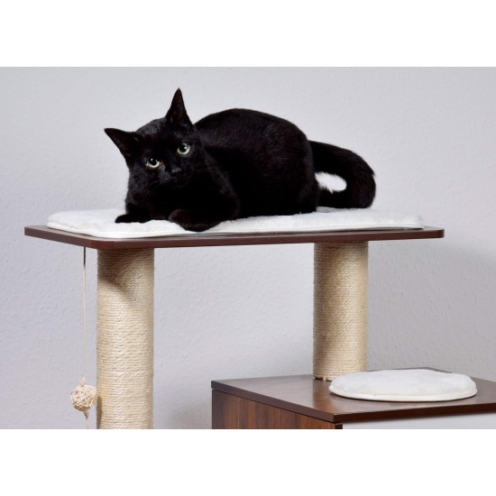 Designer cat furniture with cave and play ball, scratching post and bed Designer cat furniture with cave and play ball, scratching post and bed