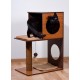 Designer cat furniture with cave and play ball, scratching post and bed Designer cat furniture with cave and play ball, scratching post and bed
