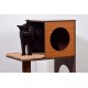 Designer cat furniture with cave and play ball, scratching post and bed Designer cat furniture with cave and play ball, scratching post and bed