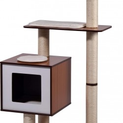 Designer cat furniture with cave and play ball, scratching post and bed Designer cat furniture with cave and play ball, scratching post and bed