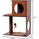 Designer cat furniture with cave and play ball, scratching post and bed Designer cat furniture with cave and play ball, scratching post and bed