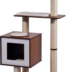 Designer cat furniture with cave and play ball, scratching post and bed Designer cat furniture with cave and play ball, scratching post and bed