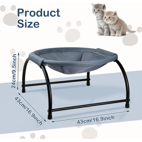 Dokeno Cat Hammock, Cat Bed, Cat Lounger, Cat Sofa, Pet Bed, Cat Sleeping Area, Cat Bed, Breathable, Cat Sleeping Bed, Grey, 43 x 43 x 24 cm Dokeno Cat Hammock, Cat Bed, Cat Lounger, Cat Sofa, Pet Bed, Cat Sleeping Area, Cat Bed, Breathable, Cat Sleeping Bed, Grey, 43 x 43 x 24 cm