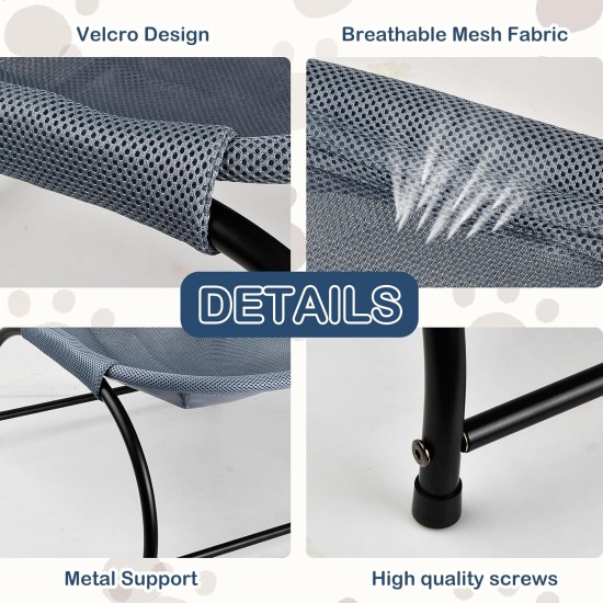 Dokeno Cat Hammock, Cat Bed, Cat Lounger, Cat Sofa, Pet Bed, Cat Sleeping Area, Cat Bed, Breathable, Cat Sleeping Bed, Grey, 43 x 43 x 24 cm Dokeno Cat Hammock, Cat Bed, Cat Lounger, Cat Sofa, Pet Bed, Cat Sleeping Area, Cat Bed, Breathable, Cat Sleeping Bed, Grey, 43 x 43 x 24 cm