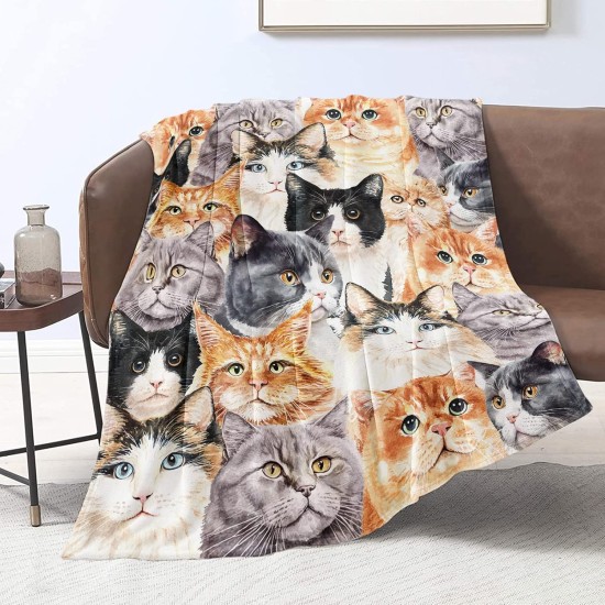 Domgoge Cuddly Blanket with Cat Blanket for Children Girls Flannel Fleece Blanket with Cute Cat for Cat Lovers Plush Blanket Cat Gift Fluffy Blankets Sofa Couch Domgoge Cuddly Blanket with Cat Blanket for Children Girls Flannel Fleece Blanket with Cute Cat for Cat Lovers Plush Blanket Cat Gift Fluffy Blankets Sofa Couch