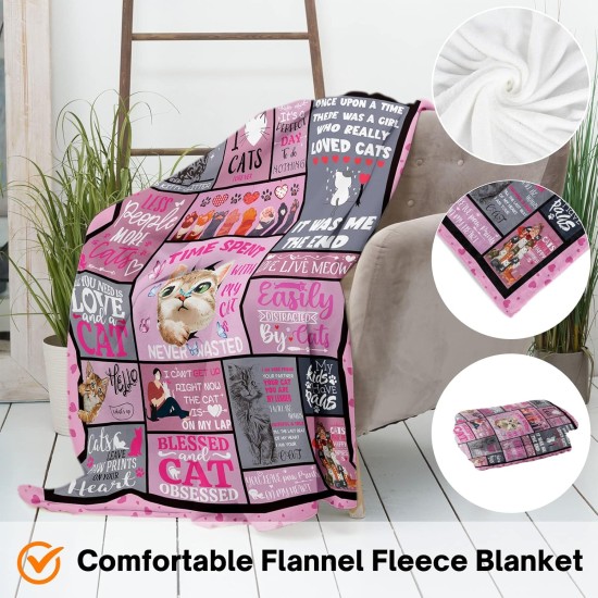 Domgoge Cuddly Blanket with Cat Blanket for Children Girls Flannel Fleece Blanket with Cute Cat for Cat Lovers Plush Blanket Cat Gift Fluffy Blankets Sofa Couch Domgoge Cuddly Blanket with Cat Blanket for Children Girls Flannel Fleece Blanket with Cute Cat for Cat Lovers Plush Blanket Cat Gift Fluffy Blankets Sofa Couch