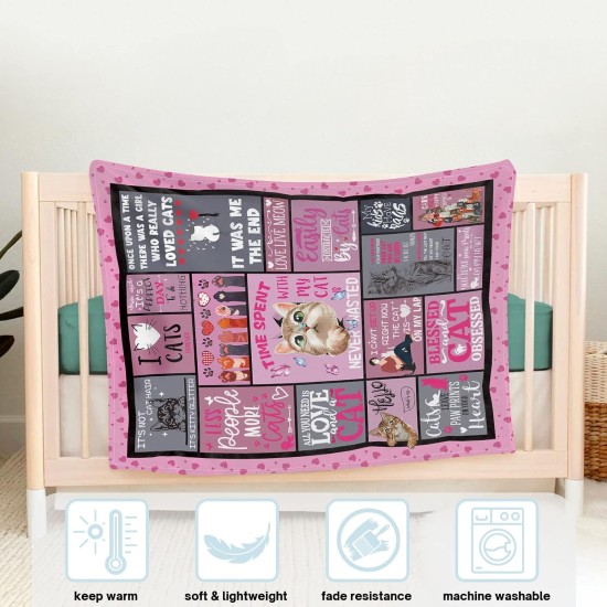 Domgoge Cuddly Blanket with Cat Blanket for Children Girls Flannel Fleece Blanket with Cute Cat for Cat Lovers Plush Blanket Cat Gift Fluffy Blankets Sofa Couch Domgoge Cuddly Blanket with Cat Blanket for Children Girls Flannel Fleece Blanket with Cute Cat for Cat Lovers Plush Blanket Cat Gift Fluffy Blankets Sofa Couch