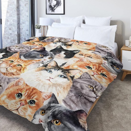 Domgoge Cuddly Blanket with Cat Blanket for Children Girls Flannel Fleece Blanket with Cute Cat for Cat Lovers Plush Blanket Cat Gift Fluffy Blankets Sofa Couch Domgoge Cuddly Blanket with Cat Blanket for Children Girls Flannel Fleece Blanket with Cute Cat for Cat Lovers Plush Blanket Cat Gift Fluffy Blankets Sofa Couch