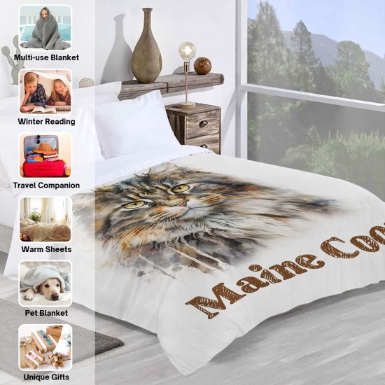 Domgoge Cuddly Blanket with Cat Blanket for Children Girls Flannel Fleece Blanket with Cute Cat for Cat Lovers Plush Blanket Cat Gift Fluffy Blankets Sofa Couch Domgoge Cuddly Blanket with Cat Blanket for Children Girls Flannel Fleece Blanket with Cute Cat for Cat Lovers Plush Blanket Cat Gift Fluffy Blankets Sofa Couch