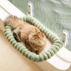 EDAGNY Cat Window Lounger Hammock Soft with Removable Reversible Cover - Cat Hammock Window with Sturdy Steel Frame Holds up to 18 kg (Green, M) EDAGNY Cat Window Lounger Hammock Soft with Removable Reversible Cover - Cat Hammock Window with Sturdy Steel Frame Holds up to 18 kg (Green, M)