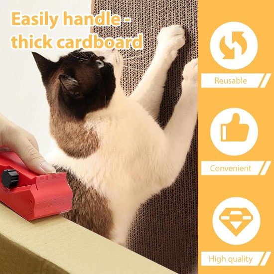 EIHI Pack of 2 Cat Scratching Board Cutter, Cardboard Cutter, Cat Scratching Board Cutter, DIY, Cat Scratching Board Cutting Card, Recycling Cutting Tool (Red and White) EIHI Pack of 2 Cat Scratching Board Cutter, Cardboard Cutter, Cat Scratching Board Cutter, DIY, Cat Scratching Board Cutting Card, Recycling Cutting Tool (Red and White)