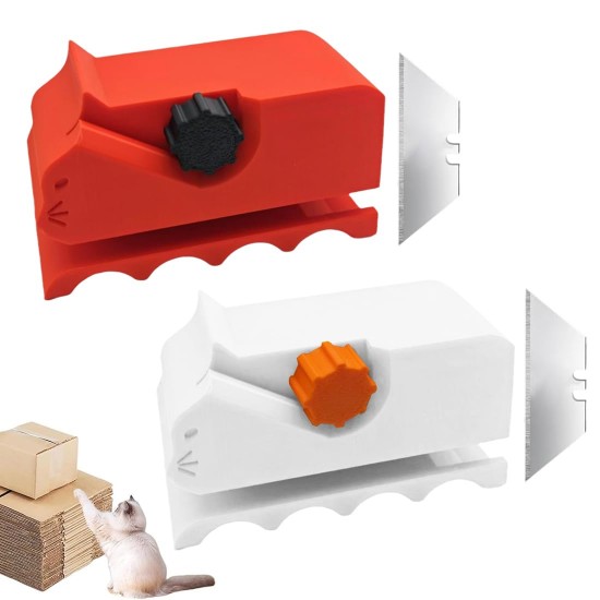 EIHI Pack of 2 Cat Scratching Board Cutter, Cardboard Cutter, Cat Scratching Board Cutter, DIY, Cat Scratching Board Cutting Card, Recycling Cutting Tool (Red and White) EIHI Pack of 2 Cat Scratching Board Cutter, Cardboard Cutter, Cat Scratching Board Cutter, DIY, Cat Scratching Board Cutting Card, Recycling Cutting Tool (Red and White)