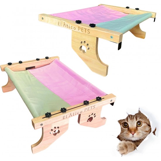 EL ÁTICO PETS Cat Hammock, Hammock for Cat, Window, Hanging on 2 Legs or Floor with 4 Legs, Cat Bed, Radiator, Hammock, Window for Cats, Large Cat Bed EL ÁTICO PETS Cat Hammock, Hammock for Cat, Window, Hanging on 2 Legs or Floor with 4 Legs, Cat Bed, Radiator, Hammock, Window for Cats, Large Cat Bed