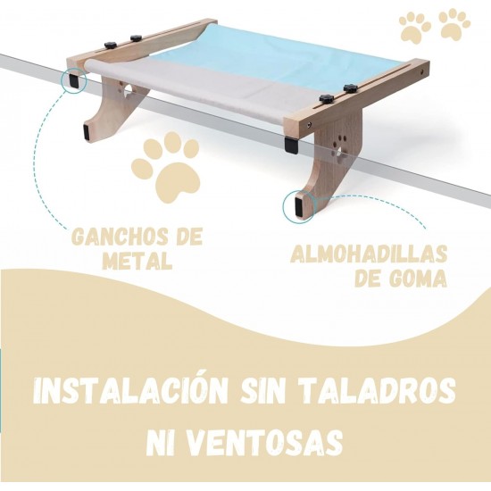 EL ÁTICO PETS Cat Hammock, Hammock for Cat, Window, Hanging on 2 Legs or Floor with 4 Legs, Cat Bed, Radiator, Hammock, Window for Cats, Large Cat Bed EL ÁTICO PETS Cat Hammock, Hammock for Cat, Window, Hanging on 2 Legs or Floor with 4 Legs, Cat Bed, Radiator, Hammock, Window for Cats, Large Cat Bed