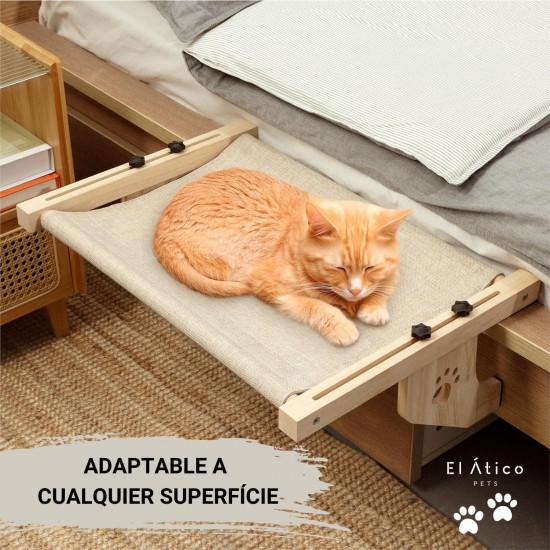 EL ÁTICO PETS Cat Hammock, Hammock for Cat, Window, Hanging on 2 Legs or Floor with 4 Legs, Cat Bed, Radiator, Hammock, Window for Cats, Large Cat Bed EL ÁTICO PETS Cat Hammock, Hammock for Cat, Window, Hanging on 2 Legs or Floor with 4 Legs, Cat Bed, Radiator, Hammock, Window for Cats, Large Cat Bed