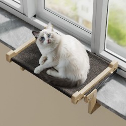 Eukue Cat Hammock Window Seats, Cat Window Lounger for Cats with Solid Wood and Metal, Sturdy Window Sill Cat, Cat Lounger Window, Cat Hanging Bed Window (up to 30 kg) Eukue Cat Hammock Window Seats, Cat Window Lounger for Cats with Solid Wood and Metal, Sturdy Window Sill Cat, Cat Lounger Window, Cat Hanging Bed Window (up to 30 kg)