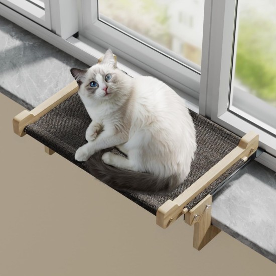 Eukue Cat Hammock Window Seats, Cat Window Lounger for Cats with Solid Wood and Metal, Sturdy Window Sill Cats, Cat Lounger Window, Cat Hanging Bed Window (up to 30 kg) Eukue Cat Hammock Window Seats, Cat Window Lounger for Cats with Solid Wood and Metal, Sturdy Window Sill Cats, Cat Lounger Window, Cat Hanging Bed Window (up to 30 kg)