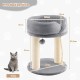 FANTASK 4 in 1 Small Cat Scratching Post with Sisal Rope and Fur Ball, Grey Cat Furniture Climbing Tree, 40 x 40 x 50 cm FANTASK 4 in 1 Small Cat Scratching Post with Sisal Rope and Fur Ball, Grey Cat Furniture Climbing Tree, 40 x 40 x 50 cm