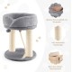 FANTASK 4 in 1 Small Cat Scratching Post with Sisal Rope and Fur Ball, Grey Cat Furniture Climbing Tree, 40 x 40 x 50 cm FANTASK 4 in 1 Small Cat Scratching Post with Sisal Rope and Fur Ball, Grey Cat Furniture Climbing Tree, 40 x 40 x 50 cm