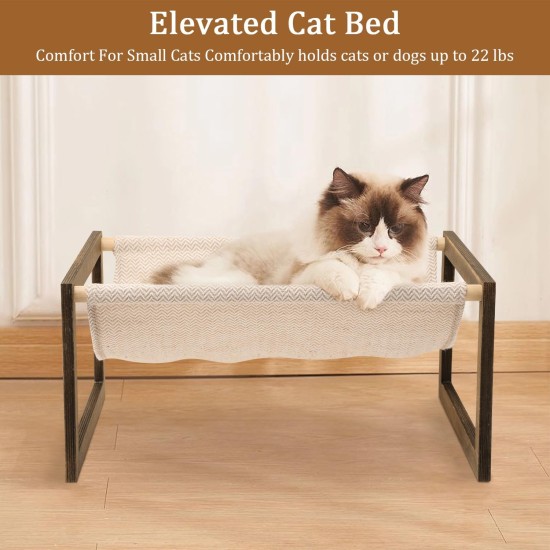 FEUFOAM Pet Cat Hammock Wooden Large Cat Hammock Breathable Washable Raised Dog Bed Rustic Vintage Cat Lounger Play Beds Furniture Lightweight Indoor Outdoor FEUFOAM Pet Cat Hammock Wooden Large Cat Hammock Breathable Washable Raised Dog Bed Rustic Vintage Cat Lounger Play Beds Furniture Lightweight Indoor Outdoor