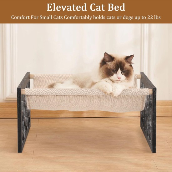 FEUFOAM Pet Cat Hammock Wooden Large Cat Hammock Breathable Washable Raised Dog Bed Rustic Vintage Cat Lounger Play Beds Furniture Lightweight Indoor Outdoor FEUFOAM Pet Cat Hammock Wooden Large Cat Hammock Breathable Washable Raised Dog Bed Rustic Vintage Cat Lounger Play Beds Furniture Lightweight Indoor Outdoor
