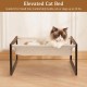 FEUFOAM Pet Cat Hammock Wooden Large Cat Hammock Breathable Washable Raised Dog Bed Rustic Vintage Cat Lounger Play Beds Furniture Lightweight Indoor Outdoor FEUFOAM Pet Cat Hammock Wooden Large Cat Hammock Breathable Washable Raised Dog Bed Rustic Vintage Cat Lounger Play Beds Furniture Lightweight Indoor Outdoor