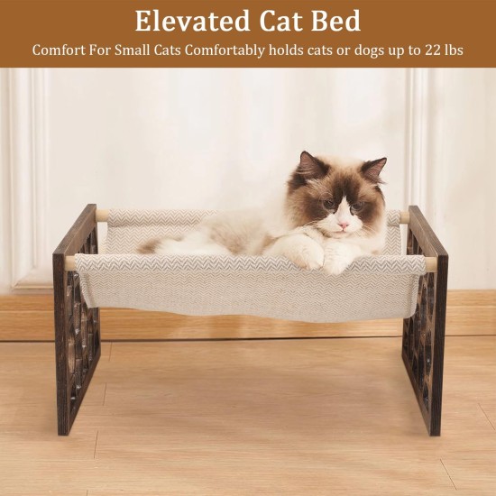 FEUFOAM Pet Cat Hammock Wooden Large Cat Hammock Breathable Washable Raised Dog Bed Rustic Vintage Cat Lounger Play Beds Furniture Lightweight Indoor Outdoor FEUFOAM Pet Cat Hammock Wooden Large Cat Hammock Breathable Washable Raised Dog Bed Rustic Vintage Cat Lounger Play Beds Furniture Lightweight Indoor Outdoor