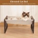 FEUFOAM Pet Cat Hammock Wooden Large Cat Hammock Breathable Washable Raised Dog Bed Rustic Vintage Cat Lounger Play Beds Furniture Lightweight Indoor Outdoor FEUFOAM Pet Cat Hammock Wooden Large Cat Hammock Breathable Washable Raised Dog Bed Rustic Vintage Cat Lounger Play Beds Furniture Lightweight Indoor Outdoor
