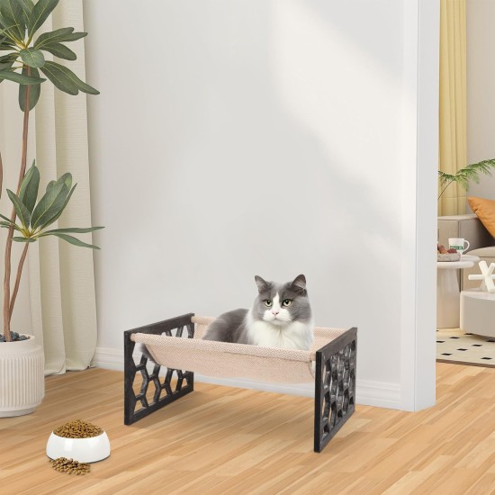FEUFOAM Pet Cat Hammock Wooden Large Cat Hammock Breathable Washable Raised Dog Bed Rustic Vintage Cat Lounger Play Beds Furniture Lightweight Indoor Outdoor FEUFOAM Pet Cat Hammock Wooden Large Cat Hammock Breathable Washable Raised Dog Bed Rustic Vintage Cat Lounger Play Beds Furniture Lightweight Indoor Outdoor