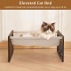 FEUFOAM Pet Cat Hammock Wooden Large Cat Hammock Breathable Washable Raised Dog Bed Rustic Vintage Cat Lounger Play Beds Furniture Lightweight Indoor Outdoor FEUFOAM Pet Cat Hammock Wooden Large Cat Hammock Breathable Washable Raised Dog Bed Rustic Vintage Cat Lounger Play Beds Furniture Lightweight Indoor Outdoor
