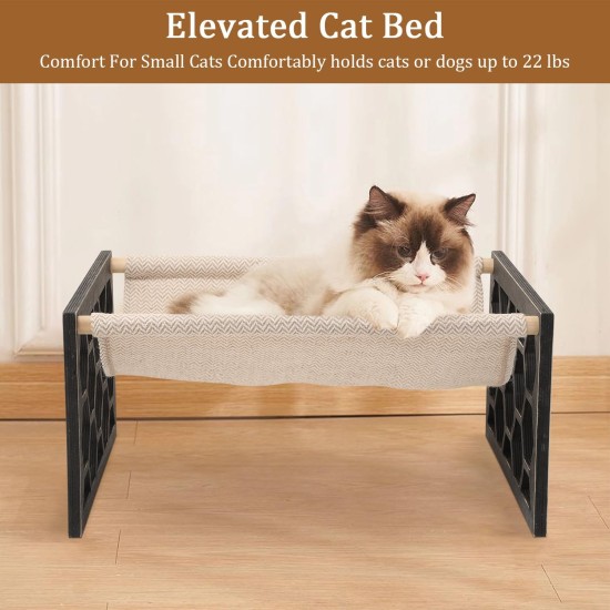 FEUFOAM Pet Cat Hammock Wooden Large Cat Hammock Breathable Washable Raised Dog Bed Rustic Vintage Cat Lounger Play Beds Furniture Lightweight Indoor Outdoor FEUFOAM Pet Cat Hammock Wooden Large Cat Hammock Breathable Washable Raised Dog Bed Rustic Vintage Cat Lounger Play Beds Furniture Lightweight Indoor Outdoor