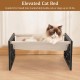 FEUFOAM Pet Cat Hammock Wooden Large Cat Hammock Breathable Washable Raised Dog Bed Rustic Vintage Cat Lounger Play Beds Furniture Lightweight Indoor Outdoor FEUFOAM Pet Cat Hammock Wooden Large Cat Hammock Breathable Washable Raised Dog Bed Rustic Vintage Cat Lounger Play Beds Furniture Lightweight Indoor Outdoor