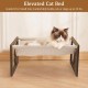 FEUFOAM Pet Cat Hammock Wooden Large Cat Hammock Breathable Washable Raised Dog Bed Rustic Vintage Cat Lounger Play Beds Furniture Lightweight Indoor Outdoor FEUFOAM Pet Cat Hammock Wooden Large Cat Hammock Breathable Washable Raised Dog Bed Rustic Vintage Cat Lounger Play Beds Furniture Lightweight Indoor Outdoor