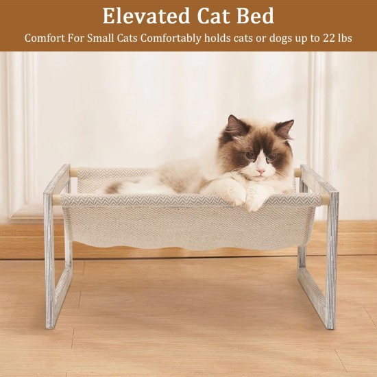 FEUFOAM Pet Cat Hammock Wooden Large Cat Hammock Breathable Washable Raised Dog Bed Rustic Vintage Cat Lounger Play Beds Furniture Lightweight Indoor Outdoor FEUFOAM Pet Cat Hammock Wooden Large Cat Hammock Breathable Washable Raised Dog Bed Rustic Vintage Cat Lounger Play Beds Furniture Lightweight Indoor Outdoor