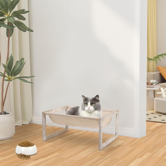 FEUFOAM Pet Cat Hammock Wooden Large Cat Hammock Breathable Washable Raised Dog Bed Rustic Vintage Cat Lounger Play Beds Furniture Lightweight Indoor Outdoor FEUFOAM Pet Cat Hammock Wooden Large Cat Hammock Breathable Washable Raised Dog Bed Rustic Vintage Cat Lounger Play Beds Furniture Lightweight Indoor Outdoor