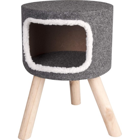 FLAMINGO Cat Bed Nordic Kitten House Kennel Pet Soft Warm 35x50cm Grey 560332