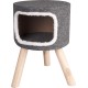 FLAMINGO Cat Bed Nordic Kitten House Kennel Pet Soft Warm 35x50cm Grey 560332