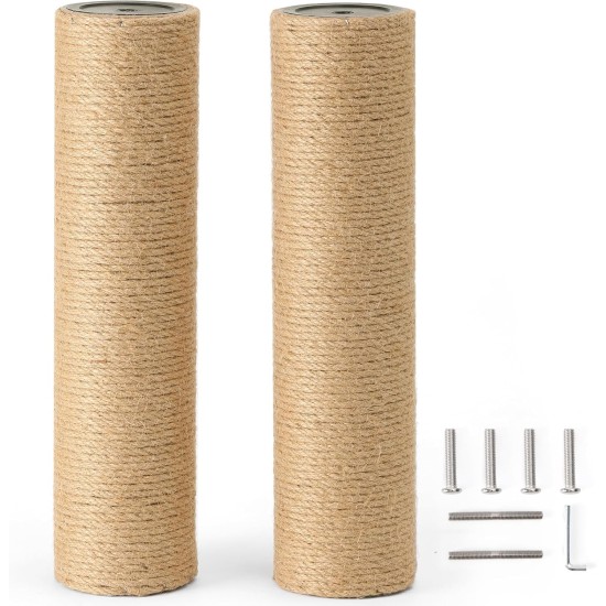 FUKUFUKUMARU Cat Scratching Posts Replacement Pack of 2, 9 x 37 cm Natural Jute Rope Scratching Post Refill with M8 ScrewsMARU Cat Scratching Post Wall FUKUFUKUMARU Cat Scratching Posts Replacement Pack of 2, 9 x 37 cm Natural Jute Rope Scratching Post Refill with M8 ScrewsMARU Cat Scratching Post Wall