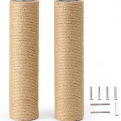 FUKUFUKUMARU Cat Scratching Posts Replacement Pack of 2, 9 x 37 cm Natural Jute Rope Scratching Post Refill with M8 ScrewsMARU Cat Scratching Post Wall FUKUFUKUMARU Cat Scratching Posts Replacement Pack of 2, 9 x 37 cm Natural Jute Rope Scratching Post Refill with M8 ScrewsMARU Cat Scratching Post Wall