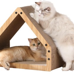 FUKUMARU Cat Scratching Board, Extra Long 42 cm House Shape Scratching Board for Cats, Cat Scratching Board Made of Durable Corrugated Paper, Large FUKUMARU Cat Scratching Board, Extra Long 42 cm House Shape Scratching Board for Cats, Cat Scratching Board Made of Durable Corrugated Paper, Large