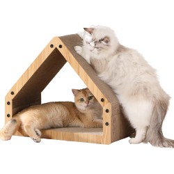 FUKUMARU Cat Scratching Board, Extra Long 42 cm House Shape Scratching Board for Cats, Cat Scratching Board Made of Durable Corrugated Paper, Large FUKUMARU Cat Scratching Board, Extra Long 42 cm House Shape Scratching Board for Cats, Cat Scratching Board Made of Durable Corrugated Paper, Large