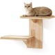 FUKUMARU Climbing Wall Cat, 2 Platform Cat Wall Furniture Made of Solid Rubber Wood, 16 Inch Wall Mounted Cats with Sisal Mat, Wall Shelves for Climbing, Playing, Scratching FUKUMARU Climbing Wall Cat, 2 Platform Cat Wall Furniture Made of Solid Rubber Wood, 16 Inch Wall Mounted Cats with Sisal Mat, Wall Shelves for Climbing, Playing, Scratching