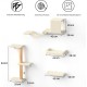 FUKUMARU Climbing Wall Cats, Cat Wall Elements, Climbing Wall Set, 10 Pieces, with Hanging Bridge with Non-Slip, Sturdy Scratching Posts with Jute, Rest and Hammock, up to 18 kg, Grey FUKUMARU Climbing Wall Cats, Cat Wall Elements, Climbing Wall Set, 10 Pieces, with Hanging Bridge with Non-Slip, Sturdy Scratching Posts with Jute, Rest and Hammock, up to 18 kg, Grey