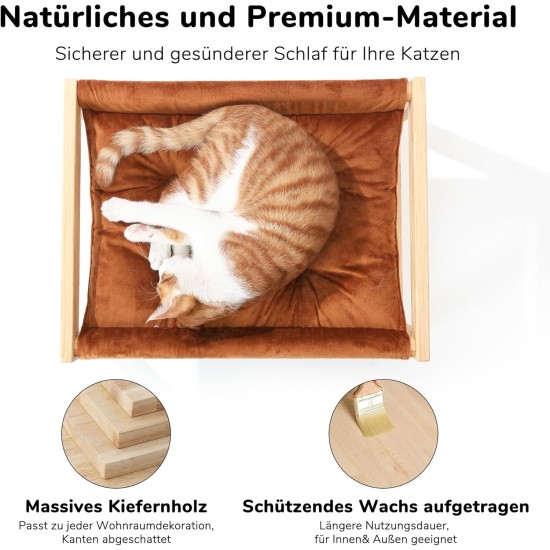 FUKUMARU Raised Cat Bed and Dog Bed, Large and Breathable, Made of High-Quality Birch Plywood, 53 W x 42 L x 25 H cm, Ideal for Cats and Small Dogs FUKUMARU Raised Cat Bed and Dog Bed, Large and Breathable, Made of High-Quality Birch Plywood, 53 W x 42 L x 25 H cm, Ideal for Cats and Small Dogs