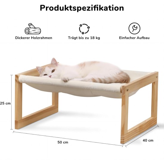 FUKUMARU Raised Cat Bed and Dog Bed, Large and Breathable, Made of High-Quality Birch Plywood, 53 W x 42 L x 25 H cm, Ideal for Cats and Small Dogs FUKUMARU Raised Cat Bed and Dog Bed, Large and Breathable, Made of High-Quality Birch Plywood, 53 W x 42 L x 25 H cm, Ideal for Cats and Small Dogs