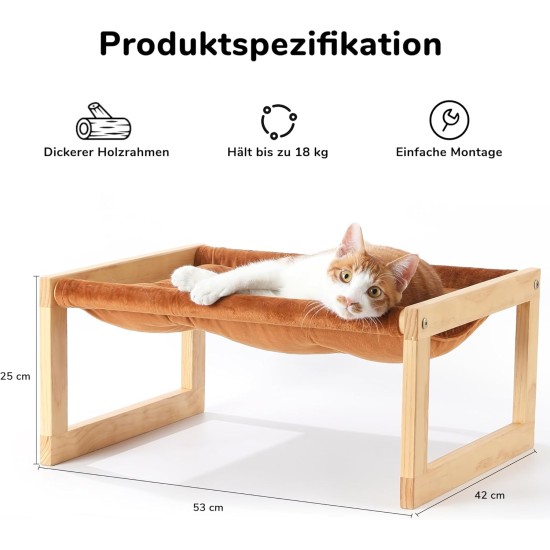 FUKUMARU Raised Cat Bed and Dog Bed, Large and Breathable, Made of High-Quality Birch Plywood, 53 W x 42 L x 25 H cm, Ideal for Cats and Small Dogs FUKUMARU Raised Cat Bed and Dog Bed, Large and Breathable, Made of High-Quality Birch Plywood, 53 W x 42 L x 25 H cm, Ideal for Cats and Small Dogs
