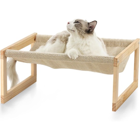 FUKUMARU Raised Cat Bed and Dog Bed, Large and Breathable, Made of High-Quality Birch Plywood, 53 W x 42 L x 25 H cm, Ideal for Cats and Small Dogs FUKUMARU Raised Cat Bed and Dog Bed, Large and Breathable, Made of High-Quality Birch Plywood, 53 W x 42 L x 25 H cm, Ideal for Cats and Small Dogs