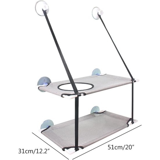 Fencelly Double Layer Cat Hammock for Window, Cat Window, Perch, Cat Window Bed, Hammock up to 22 lbs, Can Be Installed on Small Windows, Soft Mats for Windows Fencelly Double Layer Cat Hammock for Window, Cat Window, Perch, Cat Window Bed, Hammock up to 22 lbs, Can Be Installed on Small Windows, Soft Mats for Windows