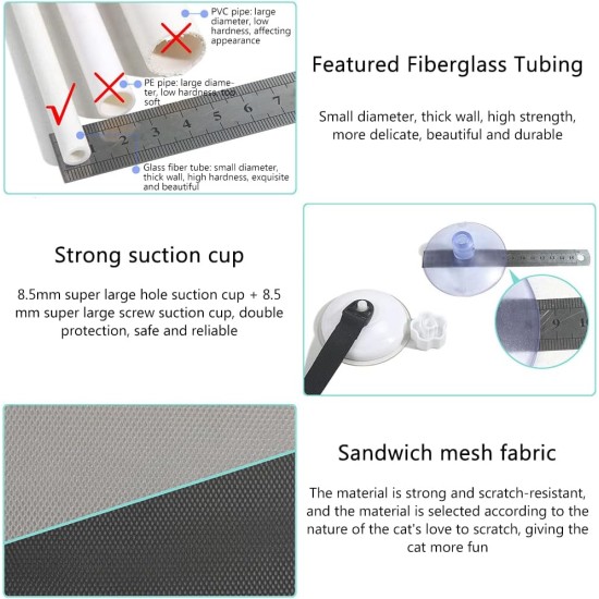 Fencelly Double Layer Cat Hammock for Window, Cat Window, Perch, Cat Window Bed, Hammock up to 22 lbs, Can Be Installed on Small Windows, Soft Mats for Windows Fencelly Double Layer Cat Hammock for Window, Cat Window, Perch, Cat Window Bed, Hammock up to 22 lbs, Can Be Installed on Small Windows, Soft Mats for Windows