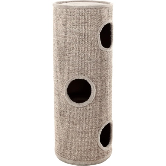 Flamingo Greta Scratching Tower - Large | Grey/Natural/Light Brown | Padded Lying Surface & Cuddly Caves - Pure Pampering for Your Cat Flamingo Greta Scratching Tower - Large | Grey/Natural/Light Brown | Padded Lying Surface & Cuddly Caves - Pure Pampering for Your Cat